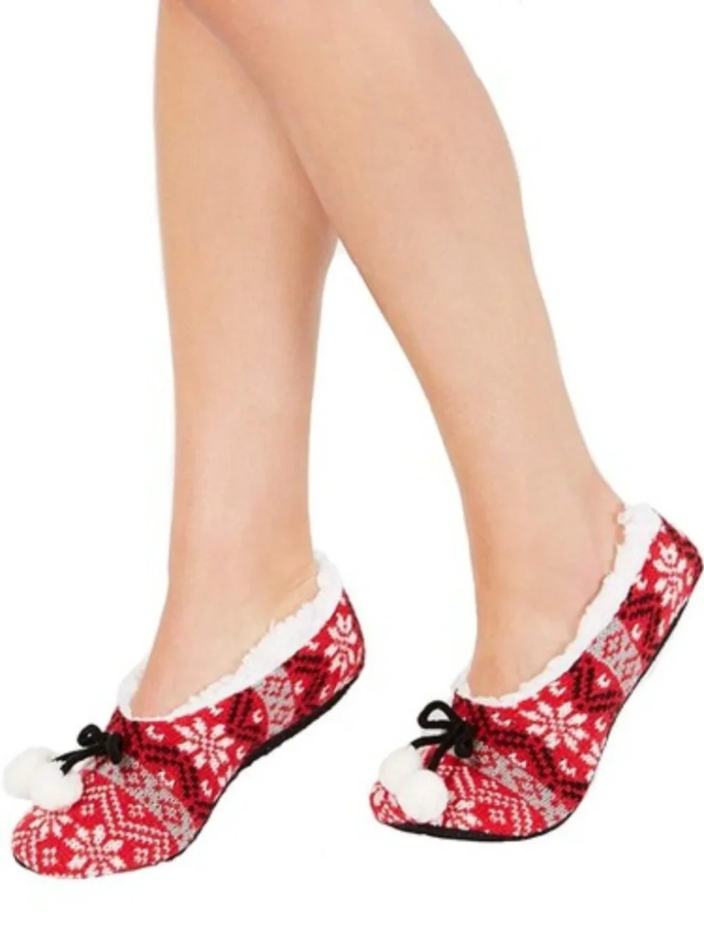 Charter Club Women 1 Pair Ultra Soft Knitted Fair Isle Fuzzy Low Socks